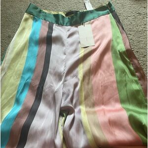 Zara colorful silk pants medium